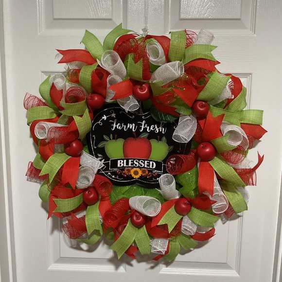 Fall Wreath - Farm Fresh Blessed - Picture 4 of 5